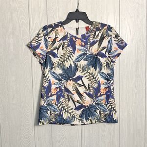 5/48 Multicolor Floral Short Sleeve Top Size Small